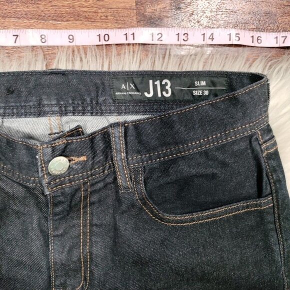 Armani Exchange J13 Slim Fit Mid Rise Denim Straight Jeans Black Mens Size 30 - Picture 7 of 10